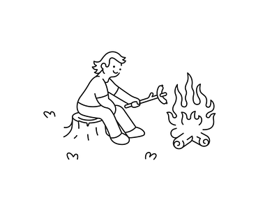 Camping camping cartoon character designer fire forest google graphic illustration illustrations illustrator line art line artwork lineart minimal nature summer vector visual designer
