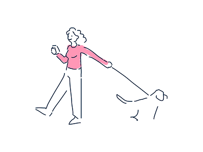 Sketches character color dog drawing dribbble graphic graphic design illustration illustrations line line art pastel person phone rough sketch walking walking dog woman