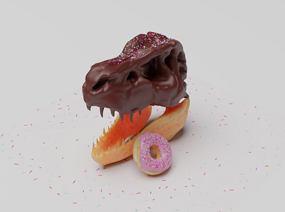 Prehistoric Donut 3d art concept design food and drink illustration visual art visual design