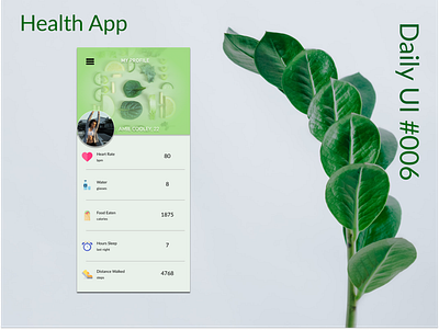 User Profile page dailyui day006 health app mobile ui profile ui ui design userprofile