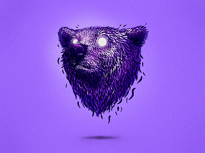 The purple bear bear illustration procreate purple