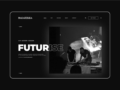 Art centre Macaronka redesign concept art black and white design explore figma interface makaronka minimal ui user experience user interface ux web website