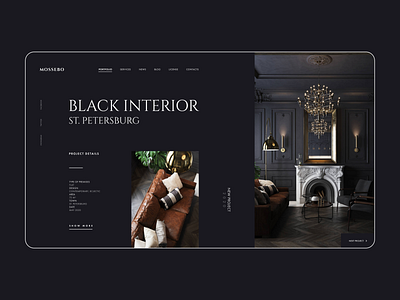 Web design concept for interior studio architecture black concept dark design designer figma graceful interface interior minimal modern projects studio ui user experience user interface ux web website