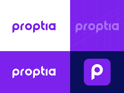 Proptia logo branding logo logodesign logotype purple typography vector visitor visitor management