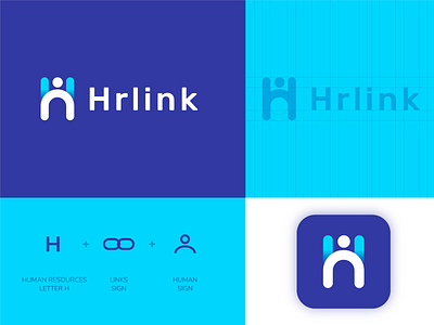 Hrlink logo branding corporate identity human human logo human resources logo logodesign nicelogo typography