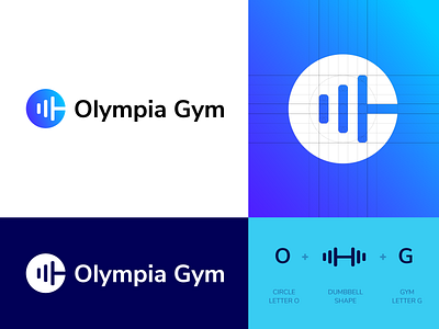 Olympia gym logo branding gym gym management logo typography web