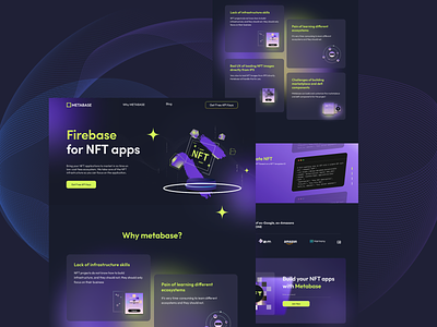 METABASE Landing Page design desktop futuristic interface nft ui vector web