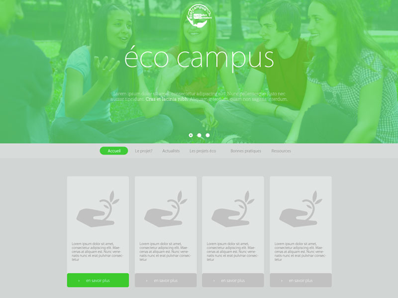 Eco campus design 1 greenlife green webdesign flat web