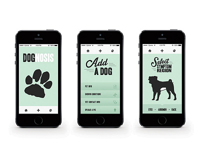 Dognosis Dog Symptom Checker App app appdesign dog medical mintgreen pets