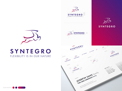 Syntegro branding animal branding business colorful design gradient identity logo logodesign logotype management