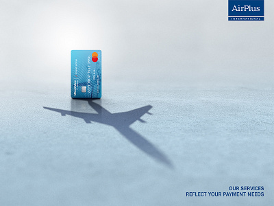 AirPlus aeroplane art direction branding card credit card design key visual kv mastercard payment poster reflection shadow