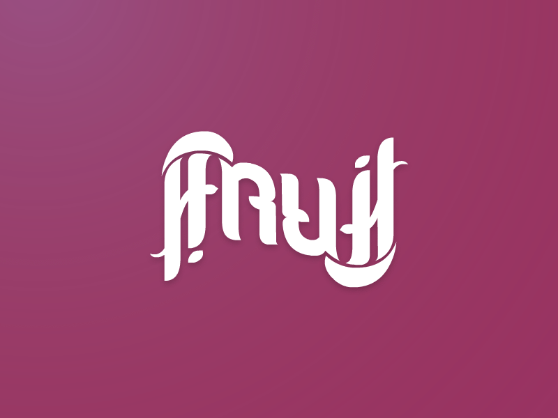 Ambigram Fruit logo ambigram animation brand design fruit logo design logotype logotype design pink purple