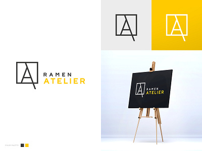 Ramen Atelier logo atelier branding canvas easel identity letter logo logodesign logotype square window windows