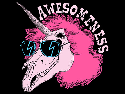 awesomeness art awesome design digital illustration print design unicorn vector