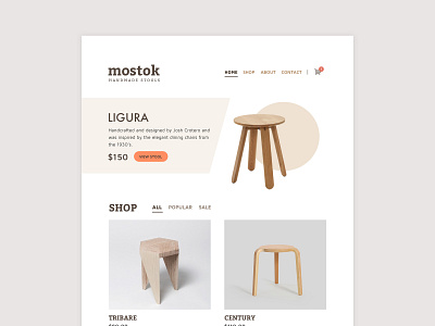 Mostok chairs minimal ui website website design