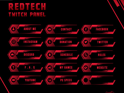 Twitch Panel Red Tech art cartoon character characterdesign chibi cute doodle drawing illustration procreate sketch