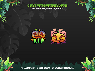 Twitch Emote Commission Chibi Pumpkin art cartoon character characterdesign chibi cute doodle drawing illustration procreate sketch