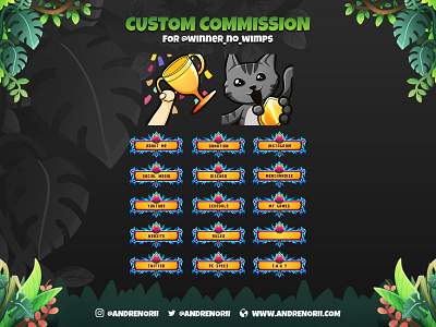 Twitch Emote Panel Commission Chibi WInner Cat art cartoon character characterdesign chibi cute doodle drawing illustration procreate sketch