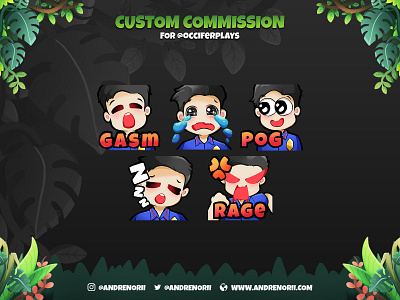 Twitch Emote Commission Chibi Boy art cartoon character characterdesign chibi cute doodle drawing illustration procreate