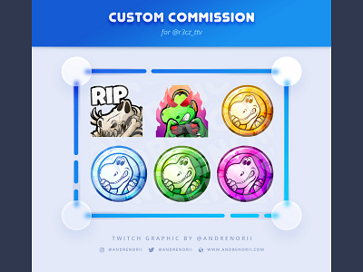 Twitch Emote Commission Chibi Dinosaurs