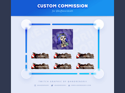 Twitch Panel Commission Chibi Coffe Skeleton art cartoon character characterdesign chibi design doodle drawing illustration procreate sketches