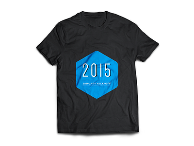 WIP for the Kick Off T-Shirt 2015 dense gotham graphic design hexagon january kick off tshirt