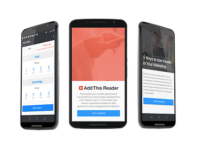 App Mocks android app article data design material profile