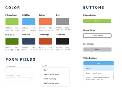 Sneak Peak - UI Guidelines brand buttons colors form field guidelines palette ui