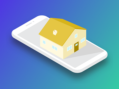 Isometric Home! gradient home house illustration isometric phone