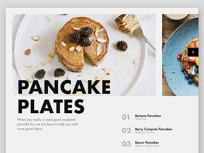 Swiss inspired web layout clean web design clean website cooking font font design magazine magazine design magazine layout pancake recipe swiss swiss design typography web layout web page design website