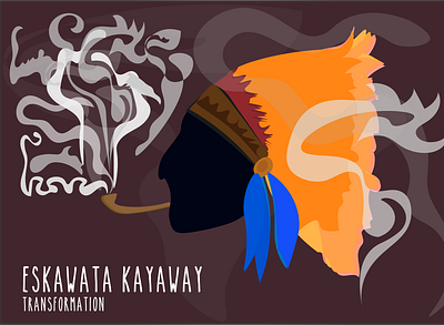Native American amazon amazonia blue bresil canada eskawatakayaway feather forest hunikuin illustrator smoke smokingpipe ui