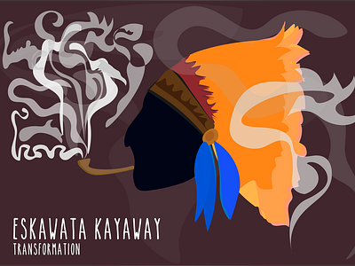 Native American amazon amazonia blue bresil canada eskawatakayaway feather forest hunikuin illustrator smoke smokingpipe ui