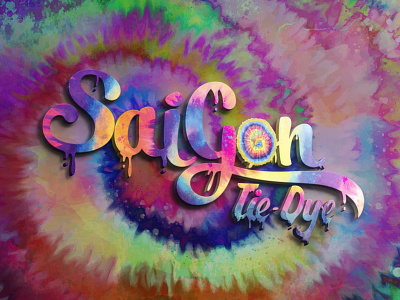SaiGon Tie-Dye Logo 3d brand identity branding c4d design illustration logo logodesign photoshop
