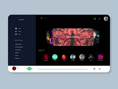 Spotify concept ui ux design adobexd