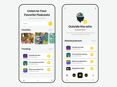 Podcast App Design Concept adobe adobe xd app design figma adobe xd app design ui ux design frontend illustration