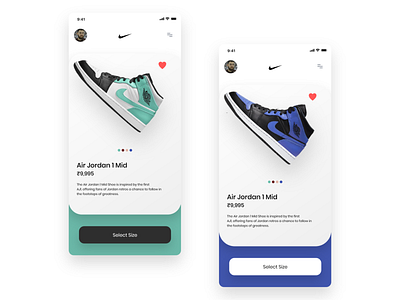 Nike App Concept adobe adobe xd app branding concept design ecommerce frontend nike ui ux