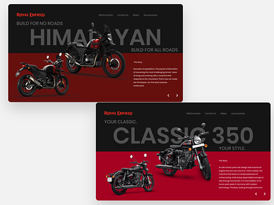Royal Enfield Website - Concept adobe adobe xd bike branding design frontend motocycle motorbike ui ux web webdesign website