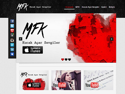 Mfk / mfkmuzik.com album button design flat graphic design illustration music red responsive texture ui web