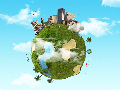 Golf World / LP illustration banner city design forex globe golf icon illustration miniature sport web world