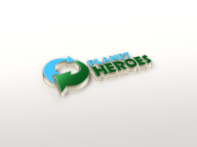 Logo Design 3d blue design green hero identity logo planet recycle