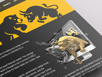 Sub Page banner bear bull design forex icon minimal responsive subpage typography ui web