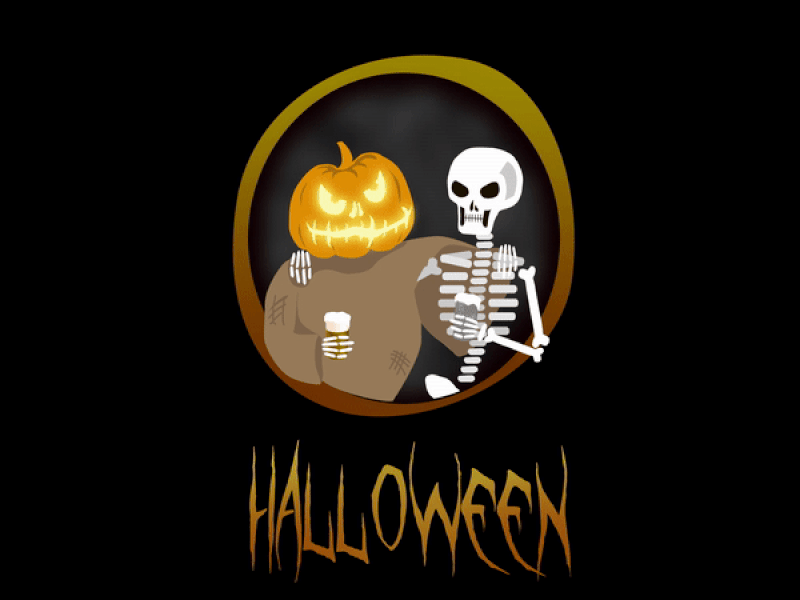 halloween after effects aftereffects animated gif animation art artwork beer character character animation gif halloween halloween design halloween party motion motion design motiongraphics pumpkin skull typography vector