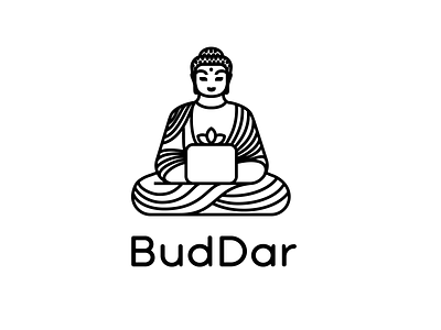 logo buddar art branding buddha character design flat graphic graphicdesign logo minimal typography vector