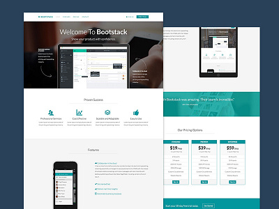 Bootstack bootstrap themes web design wrapbootstrap