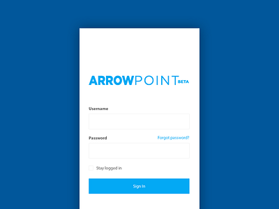 Arrowpoint Login Mobile ui ux