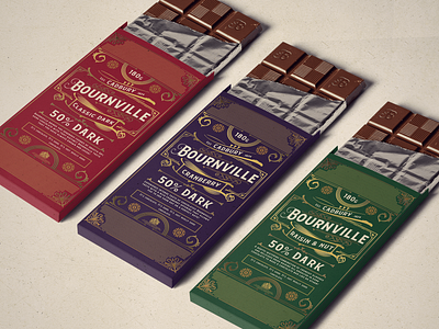 Bournville Rebrand - Weekly Warmup art deco brand branding candy chocolate colours illustrator logo mockup packaging photoshop rebrand typogaphy vector vintage