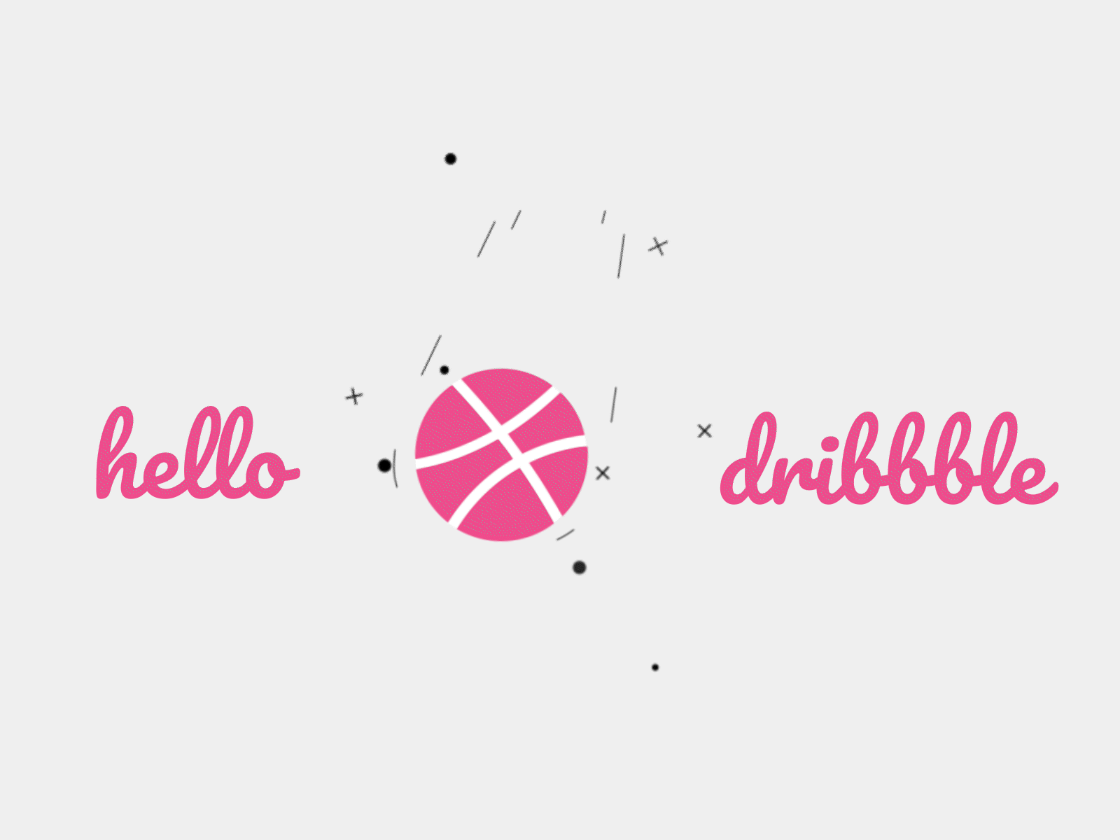 Hello Dribble design illustration logo