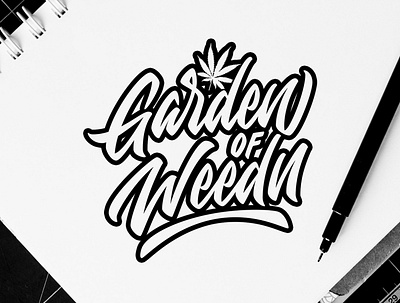 Garden of Weedn Logo branding design illustration lettering logo typography vector