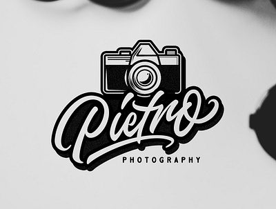 Pietro Photography Logo branding camera design illustration lettering logo type typography vector