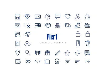 Pier 1 Iconography brand ecommerce icon icons idenity illustration mark set type ui